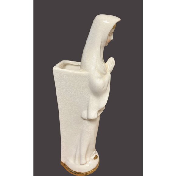 Fine Quality Vintage Ceramic Virgin Mary Statue Vase Japan - Picture 6 of 12